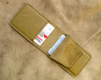 MINI bank card case new cowhide & recycled cowhide kakiolive