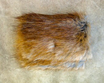 Mini purse/bag, cuddly soft upcycled fur, medium brown