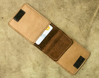 MINI EC card case recycled cowhide light brown-medium brown