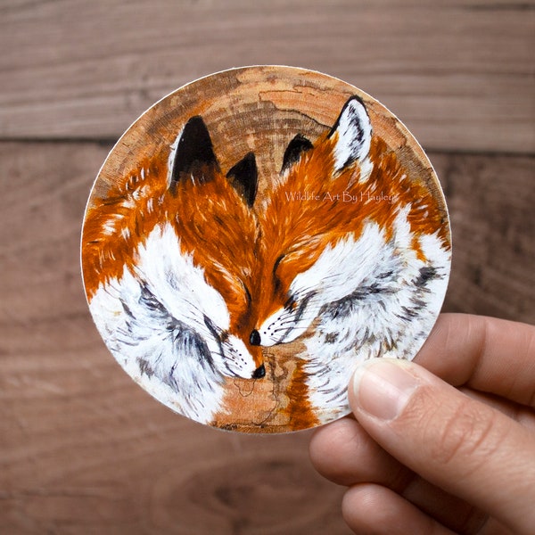 Fox vinyl sticker, wildlife art