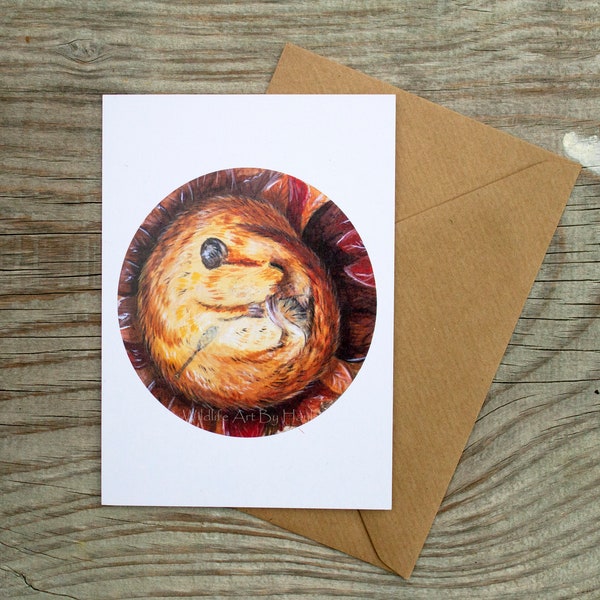 Hazel dormouse A6 art print