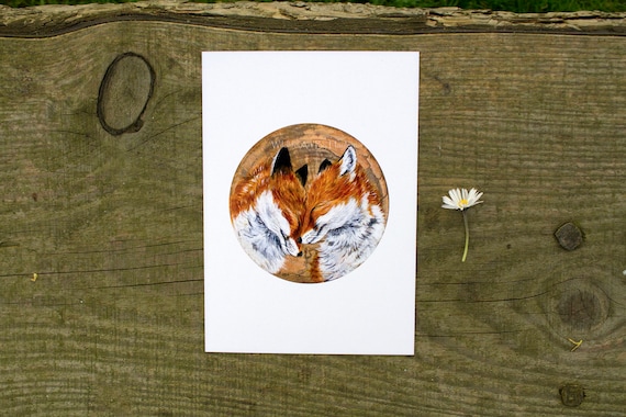 Fox print, A5 size, woodland animal.