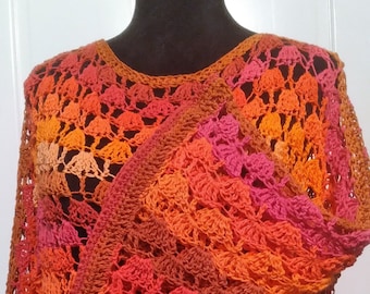 Sunset Serenade, Lace Pullover, Crochet Top, Women, One Size Fits Most