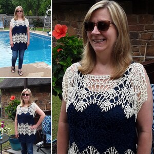 Crochet Lace Tunic, Swimsuit Cover-up, One Size, Made-To-Order image 1