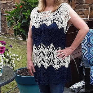 Crochet Lace Tunic, Swimsuit Cover-up, One Size, Made-To-Order image 2