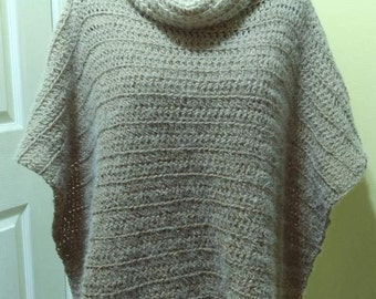 Ombré Cowl Neck Poncho, Made-to-Order, Adult One Size, Wrap, Shawl