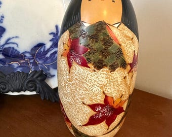 Usaburo Japanese Maple Leaf Kokeshi Doll