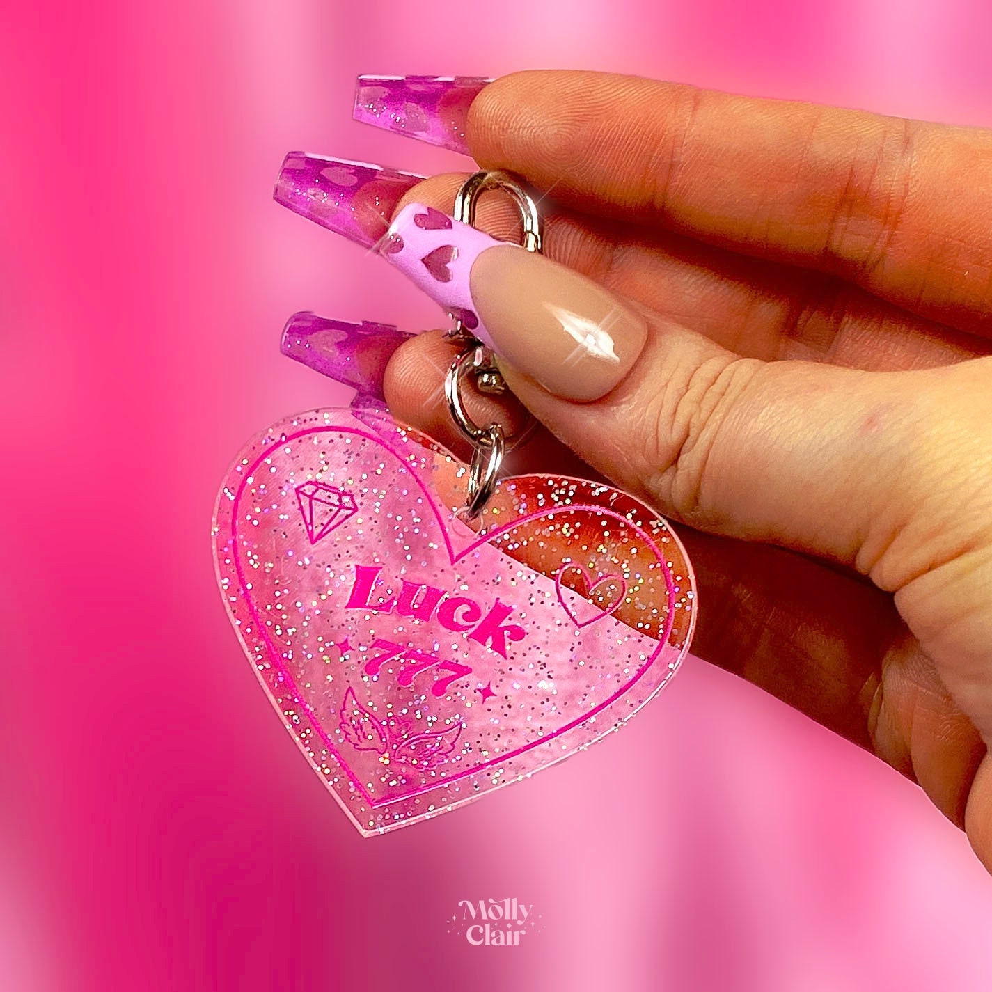 777 Angel Number Keychain: Clear Acrylic Lucky Charm - Etsy