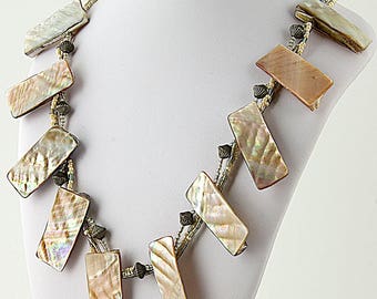 18" inch necklace, mother of pearl shell