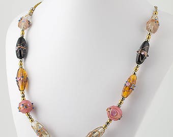 21 inch multicolor necklace, original Murano glass beads