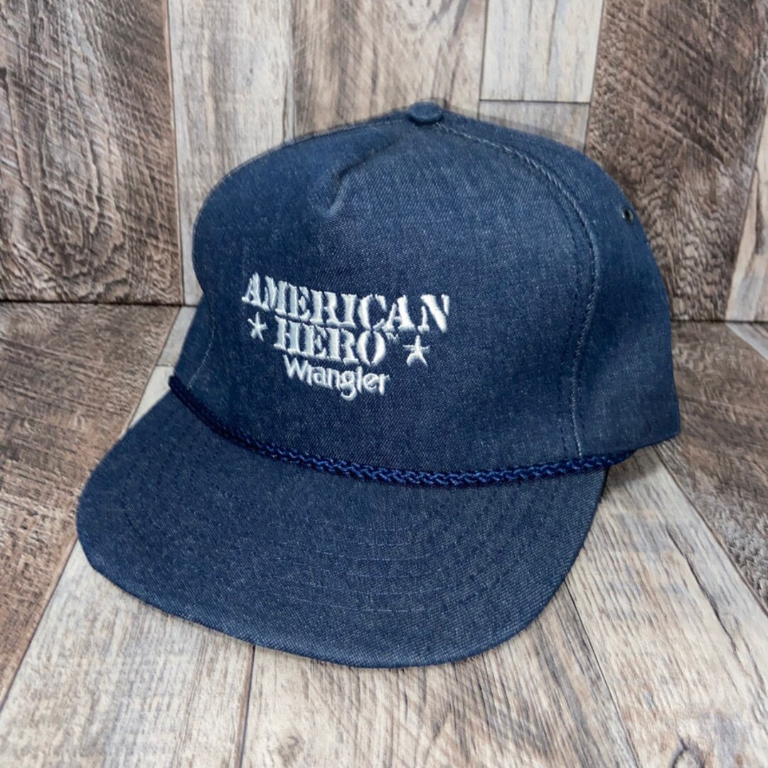 Vintage Wrangler American Hero Denim Snapback Trucker Hat - Etsy Vintage Wrangler American Hero Denim Snapback Trucker Hat - Etsy