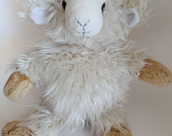 Vintage Plush Hand Puppet Fluffy Lamb Sheep by Ingrid Shong 30 cm