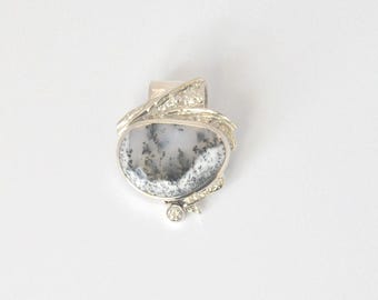 Silver and Dendritic Opal Slide