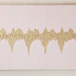 Baby Shower Gift, 8x10, Baby Heartbeat Painting, Sonogram Painting, Sound Wave Painting, Custom Abstract, Nursery Decor, Baby Gift Pink/Champagne