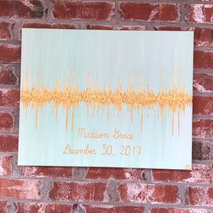 Add Personalization to Heartbeat Canvas, Name, Verse, or Quote, Baby Heartbeat Canvas Painting from Sonogram, Sound Wave Painting image 3