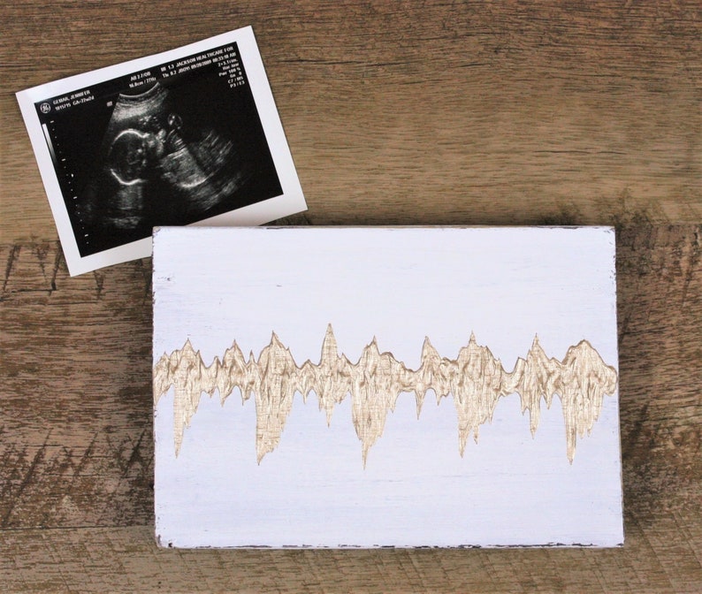 Rustic Baby Heartbeat Painting on Wood Custom Baby Heartbeat Etsy