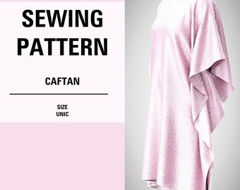 Simple Kaftan Sewing Pattern: XS-XL Size (PDF Pattern)