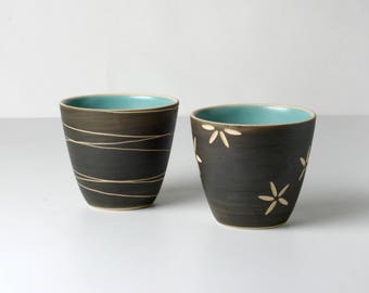 2 handcrafted espresso mugs