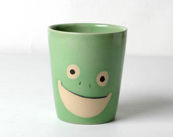 Green children's mug frog gifts for children