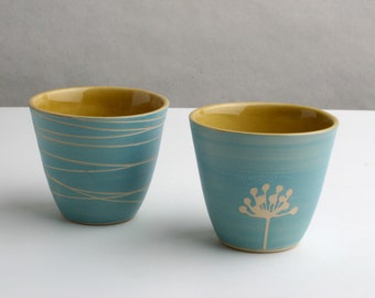 2 hand-made espresso cups gifts for her