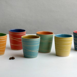 A colorful espresso cup