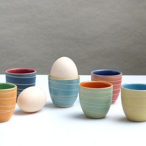 A colorful egg cup