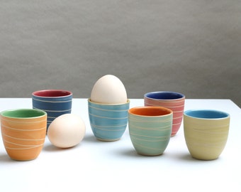 A colorful egg cup