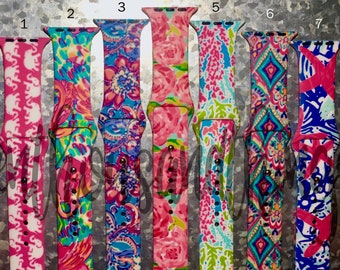 Lilly Inspired Apple Watch Band with Free Shipping! Restocked and Ready to Ship! -- 38 mm & 42 mm -- Monogrammed Apple Watch Band