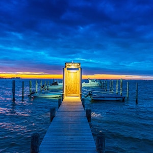 Fire Island NY Boat Dock - Art Photo