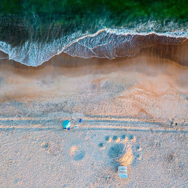 Fire Island NY Lifeguard Stand and Beach  - Art Photo