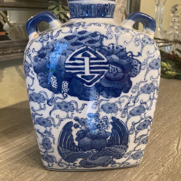 Bombay White and Blue Vases Etsy