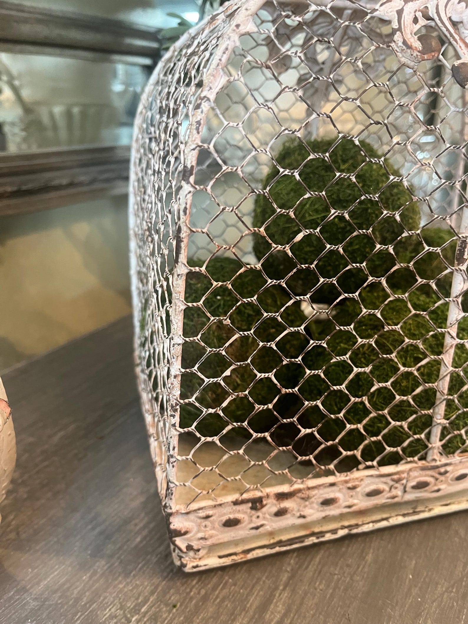 Photo inspiration: Visual Reference: Bird Cage Metal Bird Cage Rustic Shabby Pink Fleur De