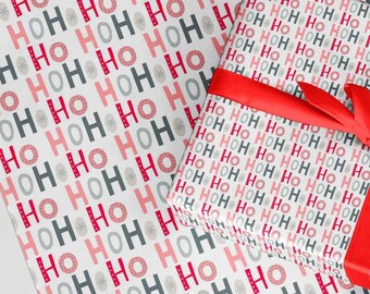ECO Christmas hohoho wrapping paper A3 eco friendly thick quality gift wrap Christmas Customised  present wrap gift wrap for the family