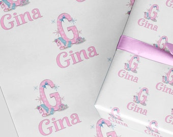 Christmas unicorn wrapping paper Personalised A3 eco friendly thick quality gift wrap paper for christmas Customised family daughter niece