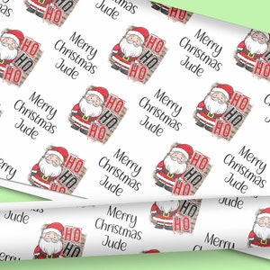 Hohoho Santa wrapping paper Gift ROLLS Personalised A3 eco friendly thick quality gift wrap christmas Customised family