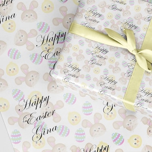 Easter wrapping paper . Personalised A3 eco friendly thick quality gift wrap paper for easter. Happy Easter Gift Present wrap Customised.
