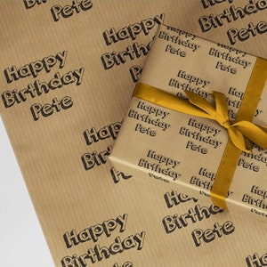 Carta da imballaggio kraft marrone personalizzata A3 eco friendly carta da regalo di qualità spessa eco compleanno lui lei. Divertente carta di Natale Personalizzata