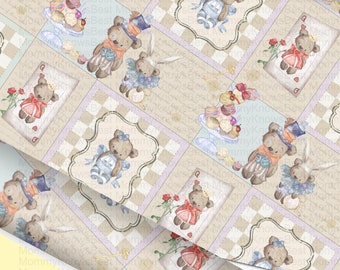 Alice in wonderland Teddy wrapping paper  A3 eco friendly thick quality gift wrap paper for birthday her.