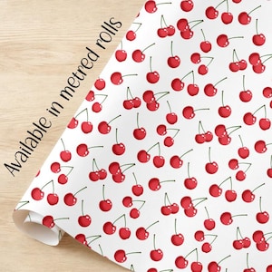 Carta da regalo con ciliegie Ciliegie San Valentino Compleanno A3 carta da regalo ecologica spessa di qualità festa di compleanno ROTOLO di carta da regalo