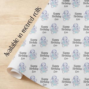 Octopus inpakpapier ROLLS-kwaliteit A3 eco-cadeaupapier verjaardag hem haar jongen meisje papier