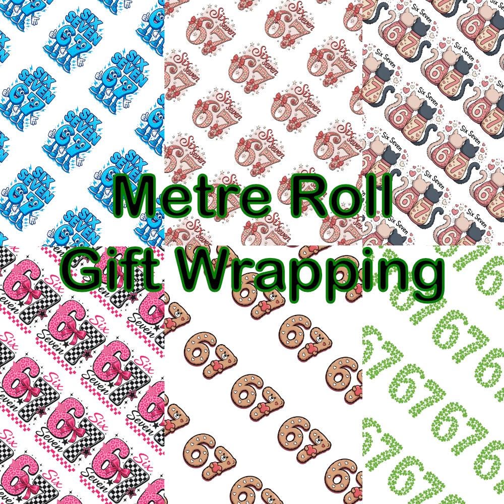 67 Rapping Paper Birthday 67 6 7 Gift Wrapping Paper. Kids Novelty Wrap. ROLLS Paper Eco ...
