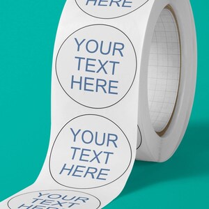 Add Your Text Roll of stickers Small Business packaging labels 35mm 50mm Personalised Company stationary Round Packaging wax melt Customised image 2