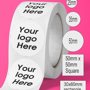 Add Your Text Roll of stickers Small Business packaging labels 35mm 50mm Personalised Company stationary Round Packaging wax melt Customised image 5