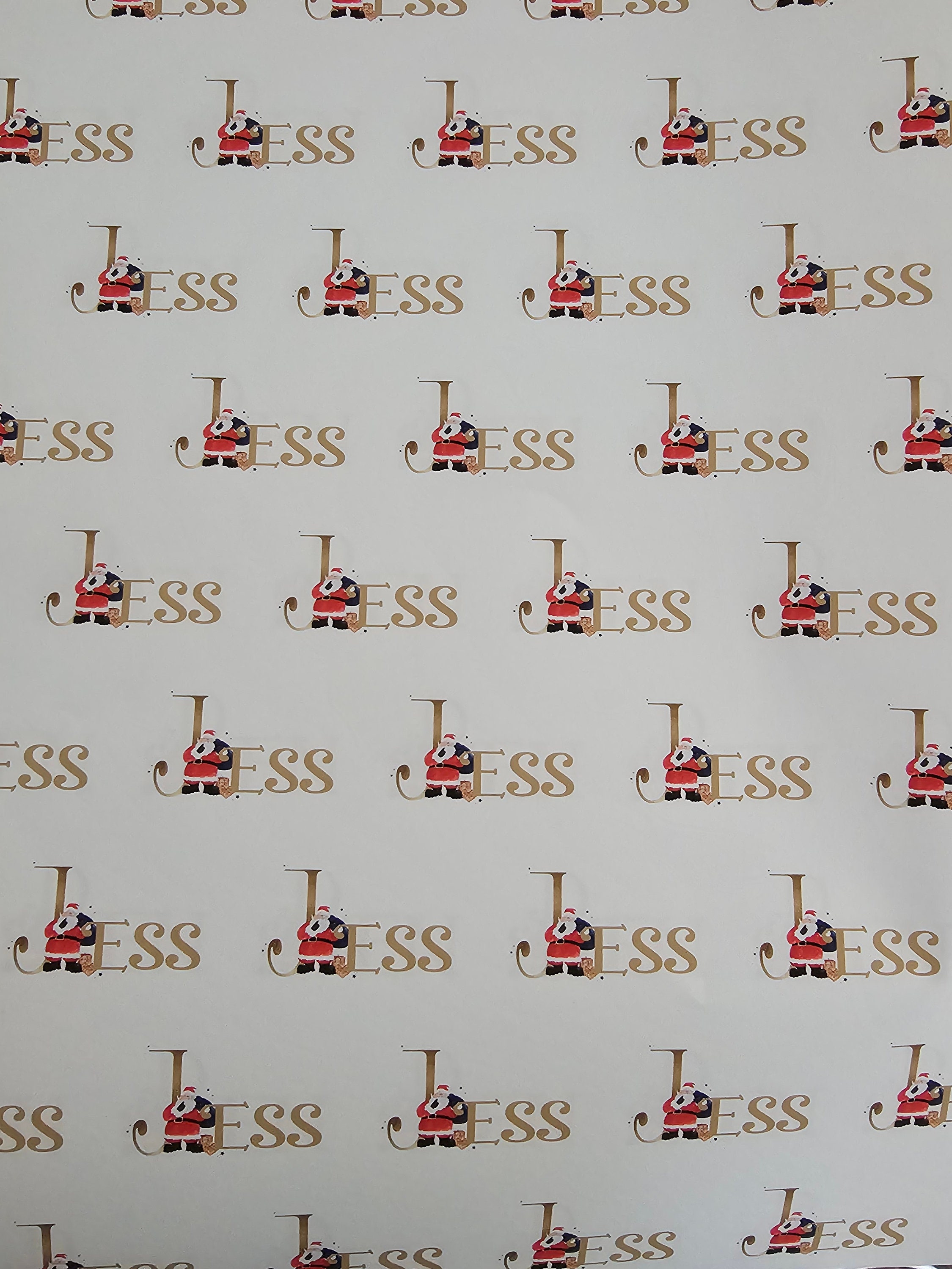 Christmas initial with santa wrapping paper Gift ROLLS Personalised A3 eco friendly thick quality gift wrap christmas Customised family