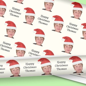 CHRISTMAS Personalised photo wrapping paper ROLL eco friendly thick quality ROLLS gift wrap paper him her Funny Customised gift