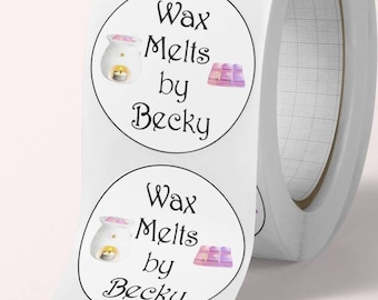 Wax melt stickers Personalised Small Business packaging labels 35mm 50mm Company stationary Round Packaging wax melt Customised any wording