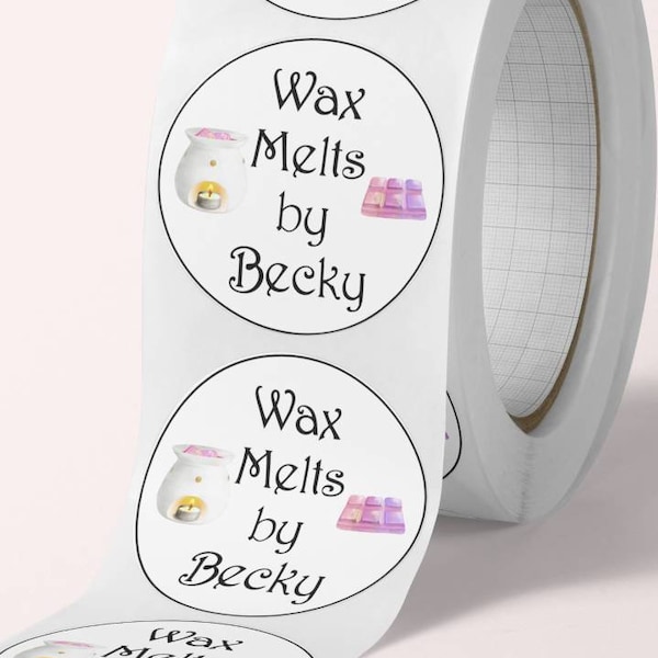 Wax melt stickers Personalised Small Business packaging labels 35mm 50mm Company stationary Round Packaging wax melt Customised any wording