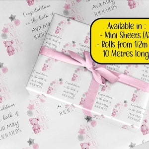 Carta da regalo per neonata A3 ecologica spessa di qualità, carta da regalo È una femminuccia Congratulazioni figlia nipote nata Baby Shower nipote