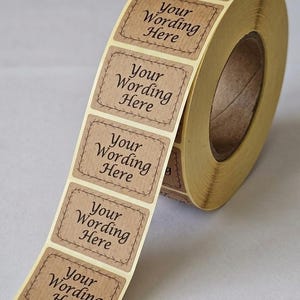 Etiquetas adesivas personalizadas em papel kraft, etiquetas personalizadas para embalagens, logotipos de empresas, lembrancinhas de casamento, selos para encomendas, papel de presente impermeável, formato retangular 51 x 35 mm