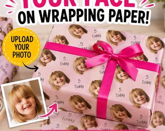 Personalised Face Wrapping Paper Custom Photo Gift Wrap Funny Birthday Christmas Present Unique A2 Sheets Roll Eco